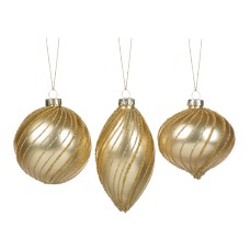 Kerstbal Gold Swirl 8 cm